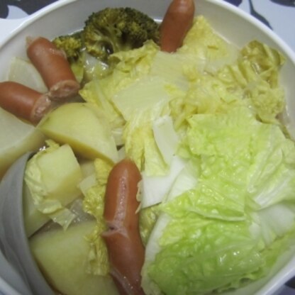 冬野菜+ジャガイモを入れて作ってみました。おいしかったです！